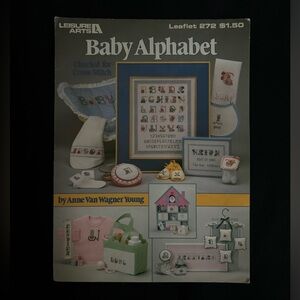 🌷Vintage Leisure Arts Baby Alphabet Counted Cross Stitch Leaflet